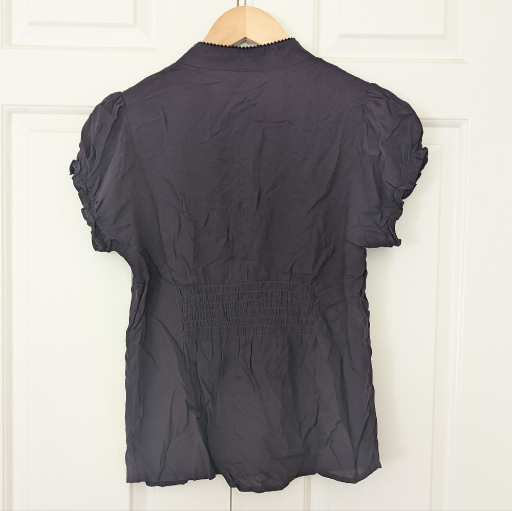 ANTHRO Odille Ruffle Top In Plum Purple - Picture 8 of 12